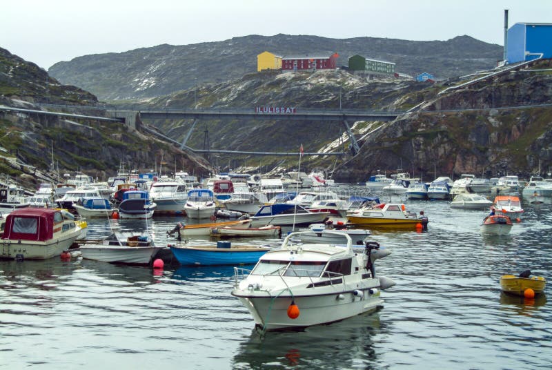 Ilullisat-Hafen, Grönland stockbilder Ilullisat-Hafen, Grönland stockbilder