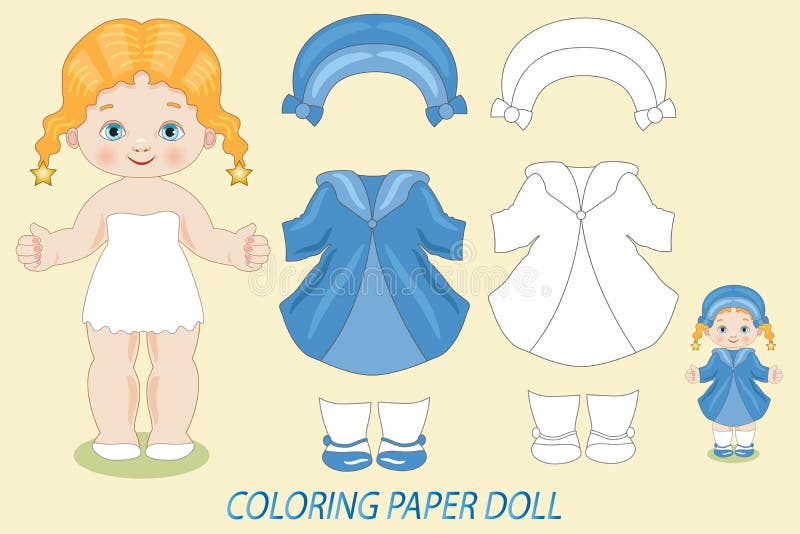 Ilustração Da Boneca De Papel Colorida Com Roupas Ilustração do Vetor -  Ilustração de corte, papel: 218964130