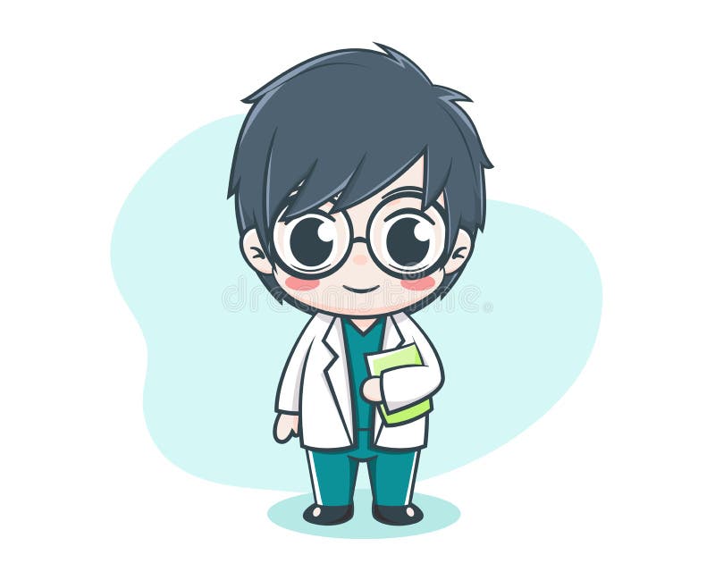 Conjunto De Personagens De Desenhos Animados De Médico Masculino