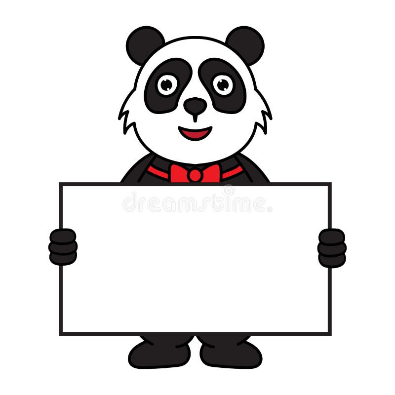 fofa kawaii bebê panda sentado levantando mão desenho animado