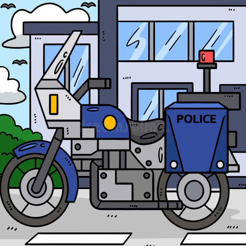 página para colorir de moto da polícia para crianças 12902431