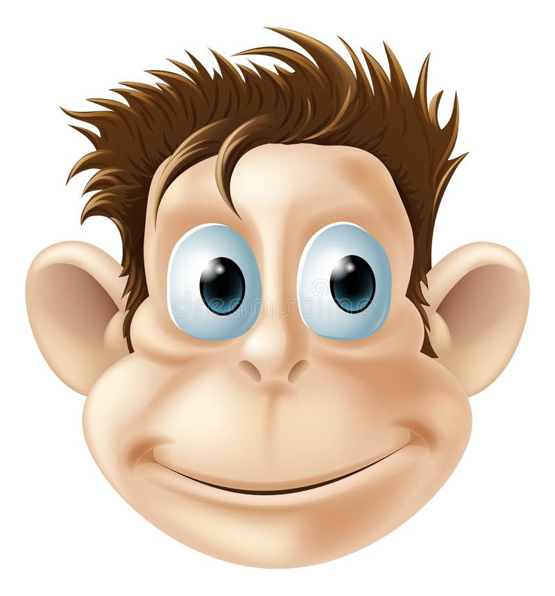 Desenho Macaco Com Sorriso Grande Apontando Dedo Sua Cabeça Ilustração  imagem vetorial de dero2010© 660518530