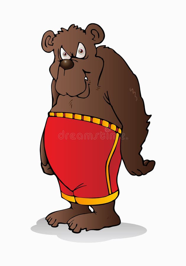 Clipart Colorido Grátis Urso de Boca Aberta.