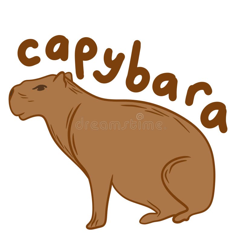 desenho de animal capivara isolado ponto a ponto para colorir