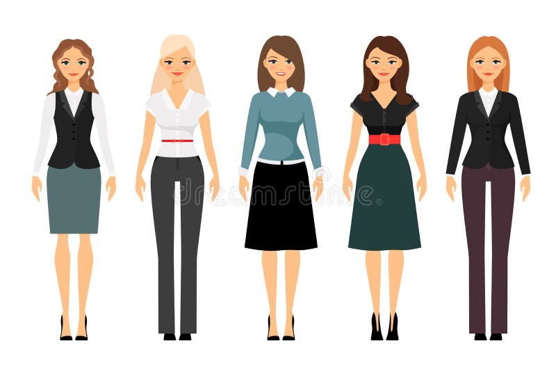 Grupo De Código De Vestimenta Das Mulheres Ilustração do Vetor