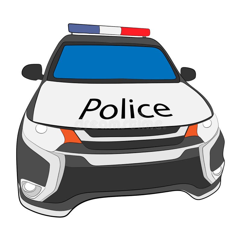 Ilustração Do Desenho Do Carro De Polícia Ilustração Stock - Ilustração de  oficial, sinal: 115637331