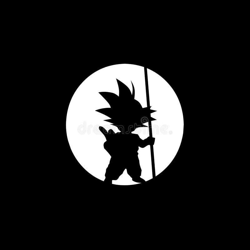 Apresentação Em Silhueta Da Bola De Dragão Goku Desenho Preto E Branco  Ilustração Stock - Ilustração de branco, preto: 174987585