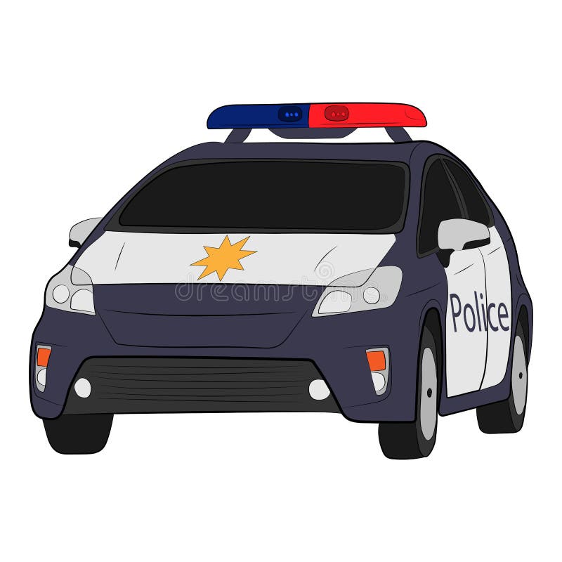 Ilustração Do Desenho Do Carro De Polícia Ilustração Stock - Ilustração de  oficial, sinal: 115637331