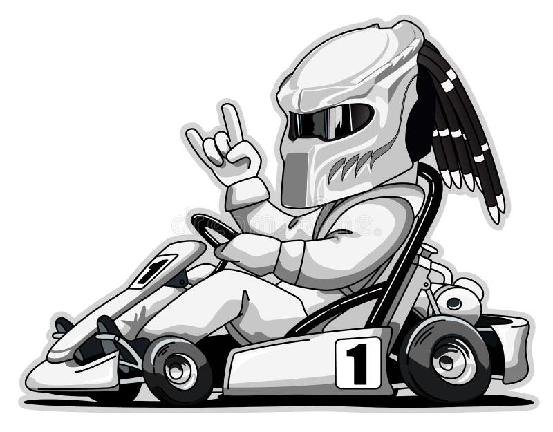 Kart Vencedor De Corrida, Ilustração Em Um Fundo Branco Royalty Free SVG,  Cliparts, Vetores, e Ilustrações Stock. Image 58200083