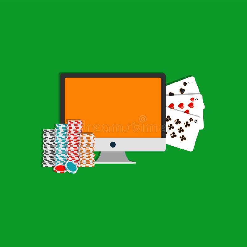 Internet Poker Club on Computer Outline Pictogram. Jogo Jogando Com Sorte,  Símbolo Sem Sorte. Casino Online Ilustração do Vetor - Ilustração de sinal,  preto: 251855068