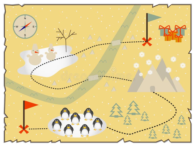 Coleção De Mapas Do Mapa Do Tesouro, Mapa Do Bebê, Ilustração Dos