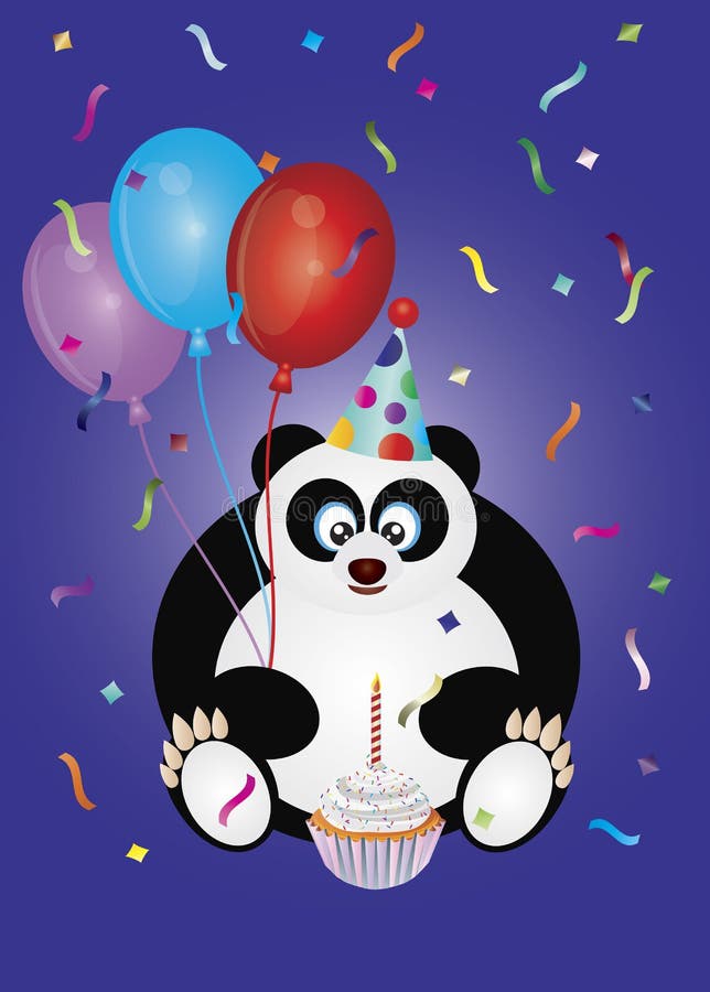 Desenho de urso panda fofo segurando balão de coração para animal kawaii de  festa de aniversário
