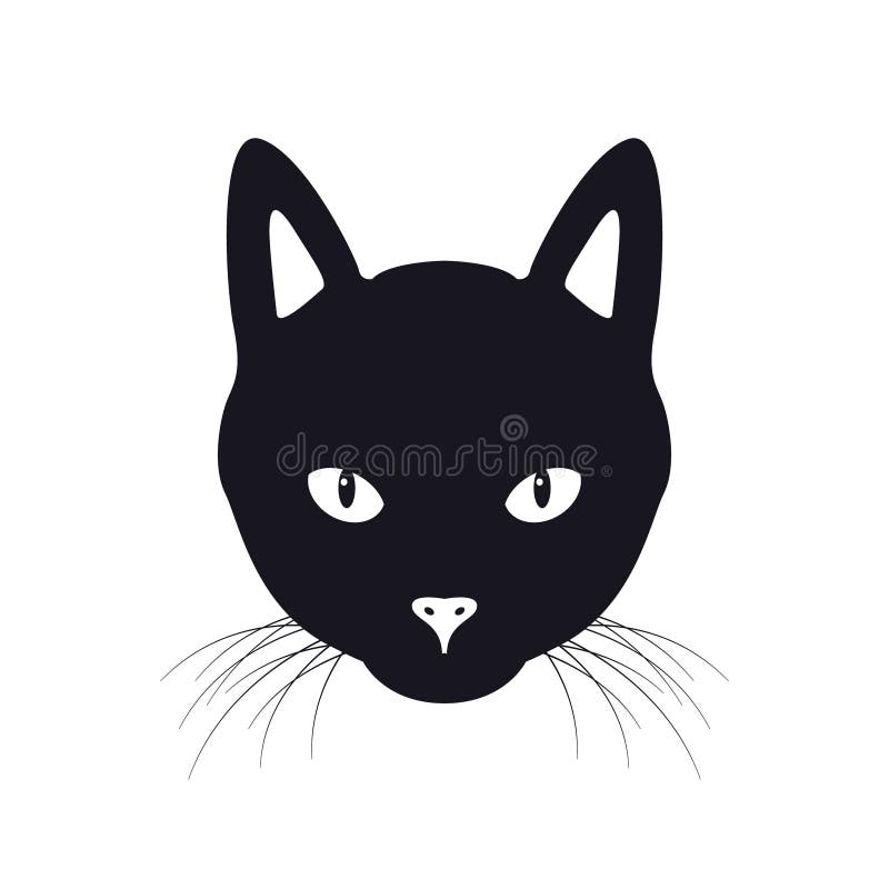 Gato preto Imagens de Stock de Arte Vetorial