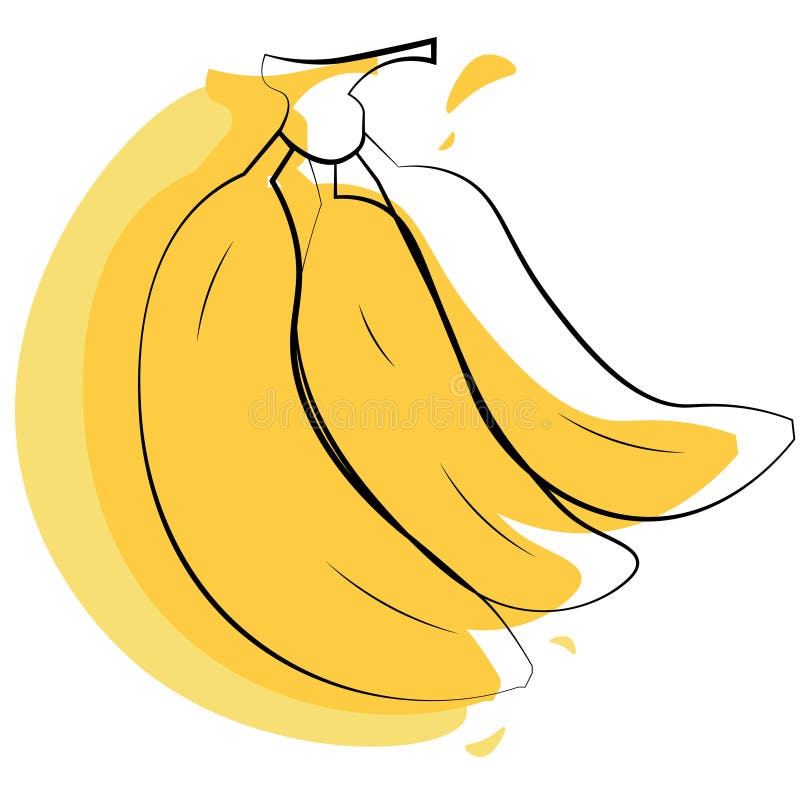 Banana desenho mão vetor ilustração e lettering. Isolado sobre fundo branco  . imagem vetorial de Octyarb© 302834678