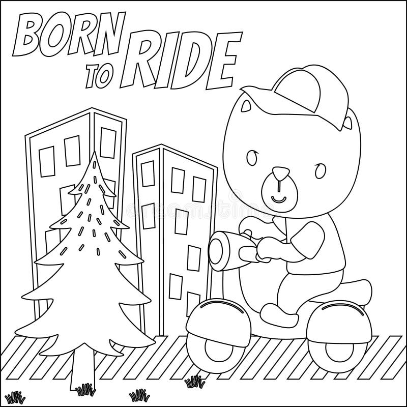 Design simples de moto para bebês livro para colorir