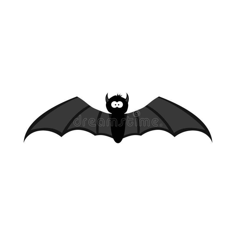 Elemento de halloween de silhueta de morcego de desenho animado preto
