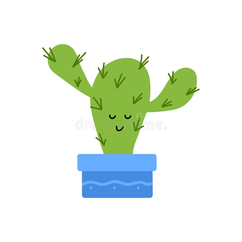 Conjunto De Cactos De Desenhos Animados Bonitos Com Rostos Engraçados. Mão  Desenhada Planta De Casa, Personagens De Cactos Para Crianças Design.  Ilustração Vetorial Plana. Royalty Free SVG, Cliparts, Vetores, e  Ilustrações Stock.