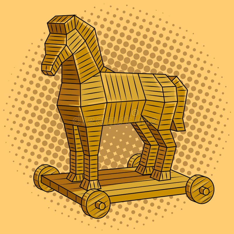 Ilustração Do Vetor Do Logótipo Do Cavalo De Troia a Preto E Branco  Ilustração do Vetor - Ilustração de linha, texto: 254325521