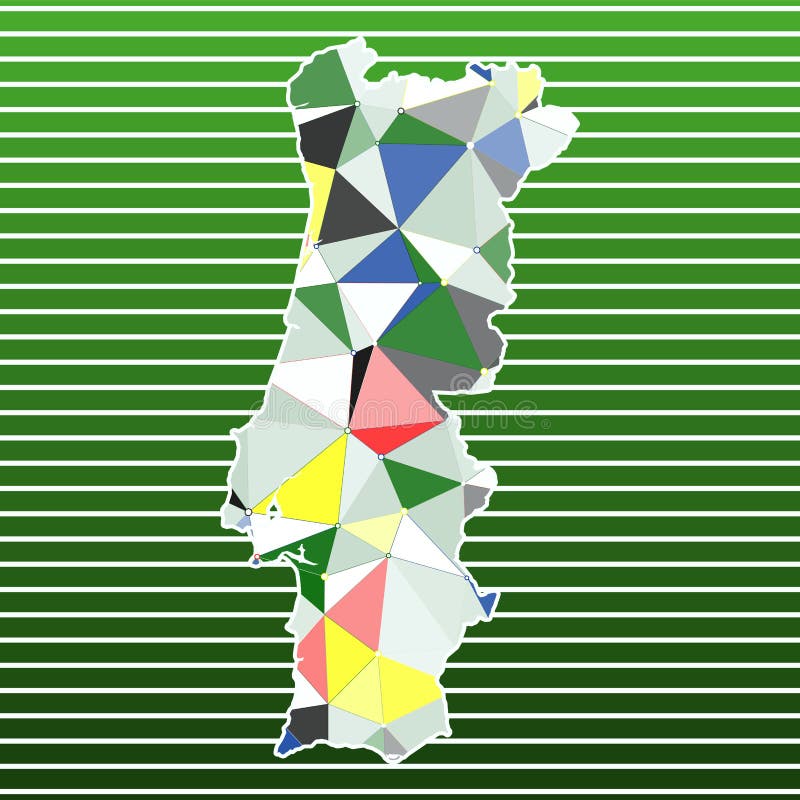 Mapa De Rede De Portugal. Desenho Abstrato Mapa Poligonal. Ilustração Do  Vetor De Conexões De Rede. Ilustraciones svg, vectoriales, clip art  vectorizado libre de derechos. Image 78645739