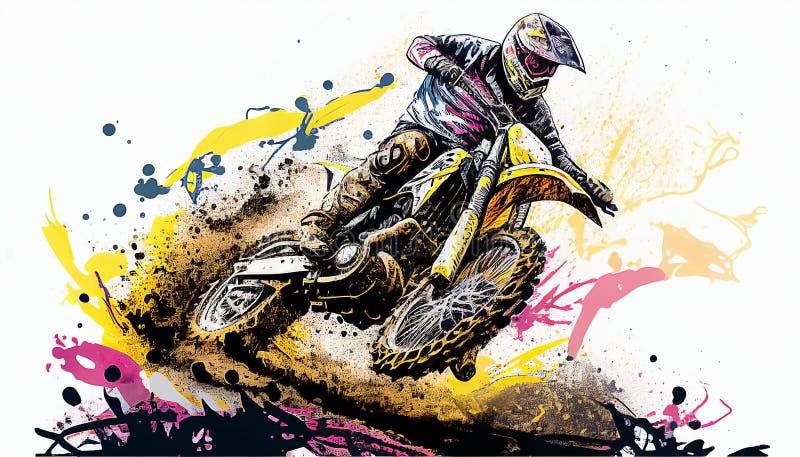 Motocross Racer Na Pista De Poeira. Estilo Dos Desenhos Animados.  Ilustração Vetorial Conceitual Sobre Motocross Sport.Motocross Racer Na  Pista De Poeira. Estilo Dos Desenhos Animados Royalty Free SVG, Cliparts,  Vetores, e Ilustrações