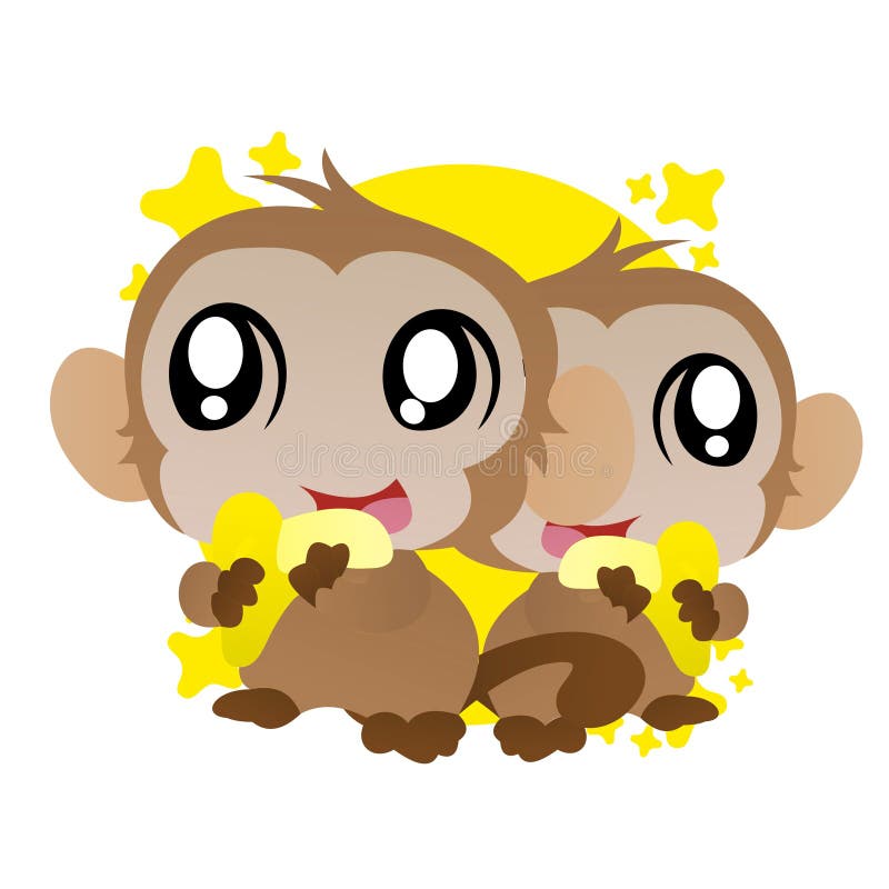 Desenho Animado Fofo Macaco Comendo Banana Colorido E Esboçado Em Fundo  Branco Para Colorir a Página Ilustração Stock - Ilustração de projeto,  branco: 189173516