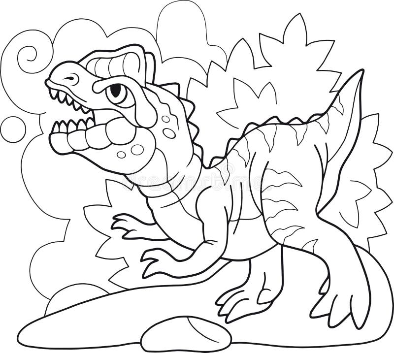 Desenho de dinossauro kawaii para colorir