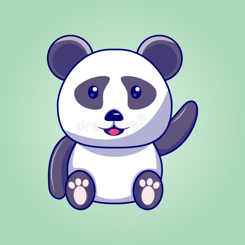 Desenhos animados panda 3d. engraçado panda gordo com pele fofa