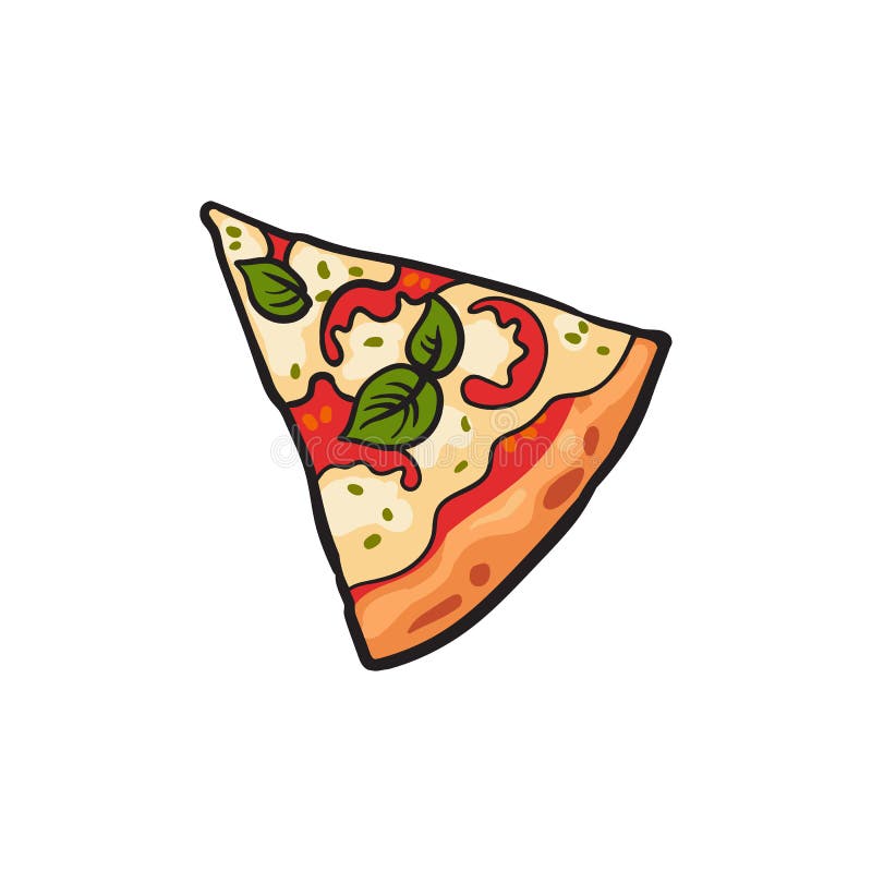 Fatia De PIZZA, Desenho Linear Simples Em Um Fundo Branco, Pizza, ROCA  EDITÁVEL Comida Saborosa Ilustração Stock - Ilustração de fundo, isolado:  164923628