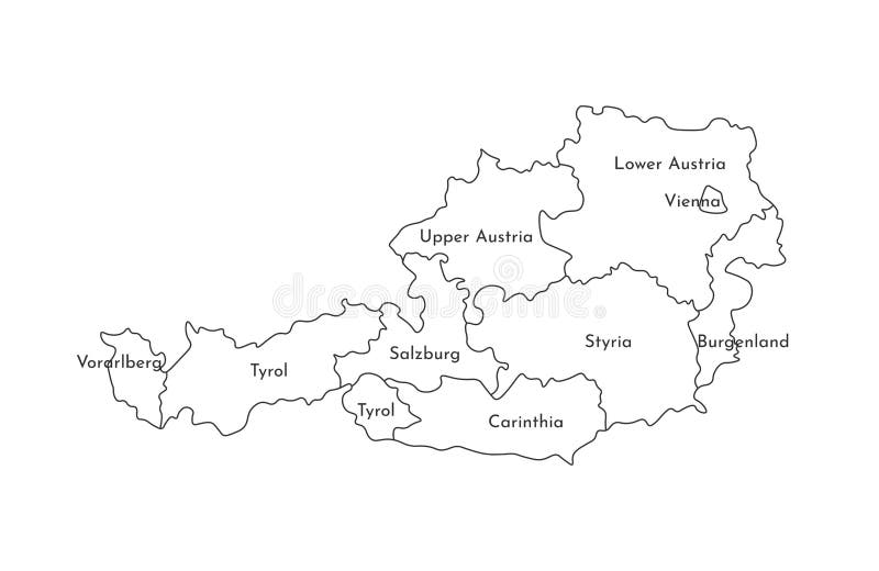 Áustria simplificou o mapa ilustração do vetor. Ilustração de europeu -  100123873