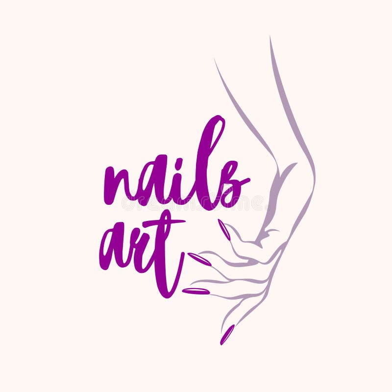 Manicure Lettering E Mãos Pintando Suas Unhas Com Um Vermelho Ilustração do  Vetor - Ilustração de lustrador, elementos: 205718363