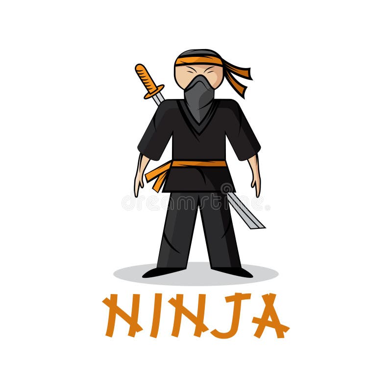 Ilustra??o de gato ninja japonês