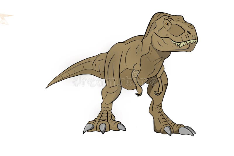 Desenho Realista Dinossauro Brontossauro Gigante Ilustração