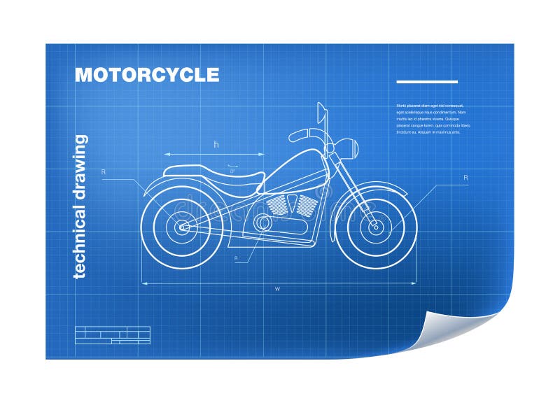 Ilustração Técnica Do Desenho Do Motor Da Motocicleta Ilustração do Vetor -  Ilustração de forma, engenharia: 85189776