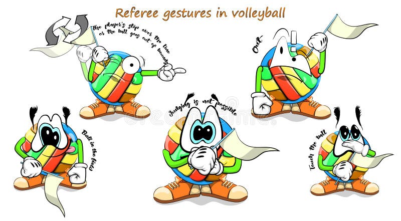 Ilustração De Uma Bola De Voleibol Que Mostra O Significado Dos Gestos No  Voleibol Ilustração do Vetor - Ilustração de handebol, vermelho: 179432357
