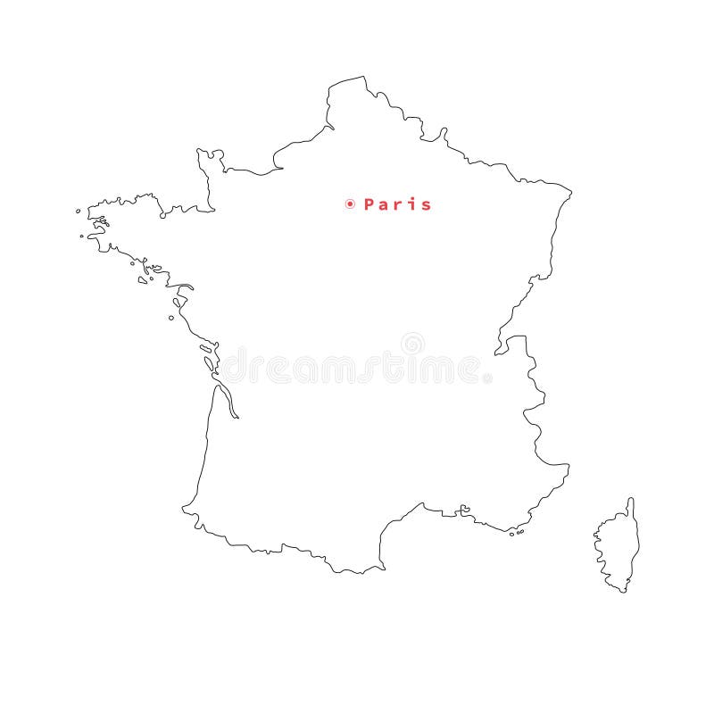 França simplificou o mapa ilustração do vetor. Ilustração de conceptual -  100123417