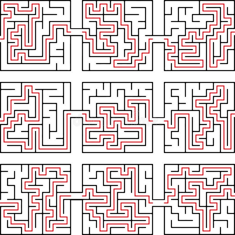 Labirinto De Jogos De Lógica Educacional Para Crianças. Encontrar O Caminho  Certo. Linha Preta De Labirinto Simples Isolada, Em Fu Ilustração Stock -  Ilustração de simples, geométrico: 215509403