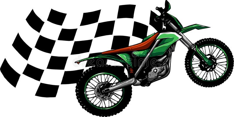 Ilustração monocromática do logotipo do piloto de moto de enduro