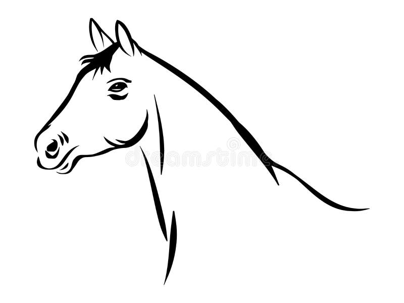 Arte Curiosa Da Linha De Cavalo Ilustração do Vetor - Ilustração de  logotipo, branco: 252242372