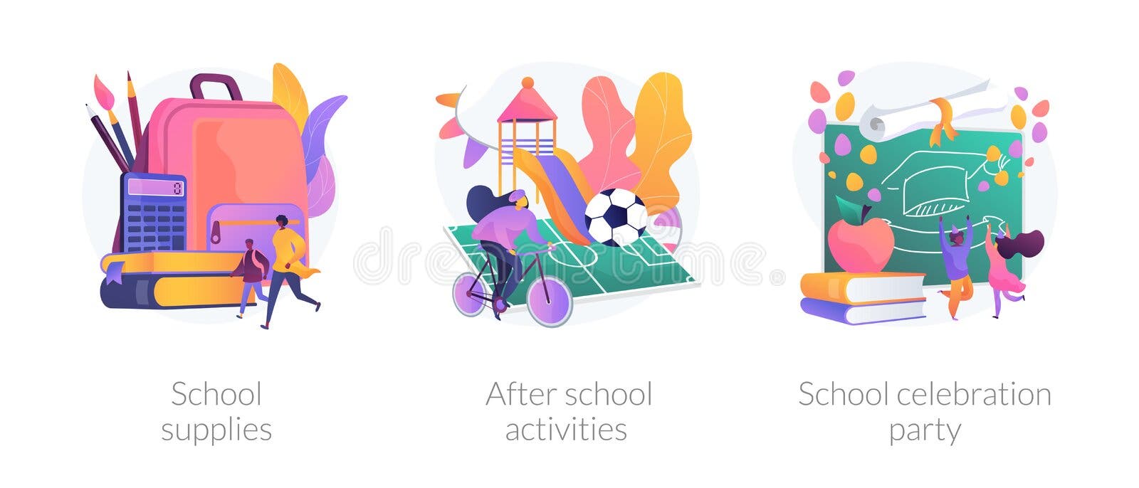 Hobbies e atividades de crianças definidas. ilustrações vetoriais