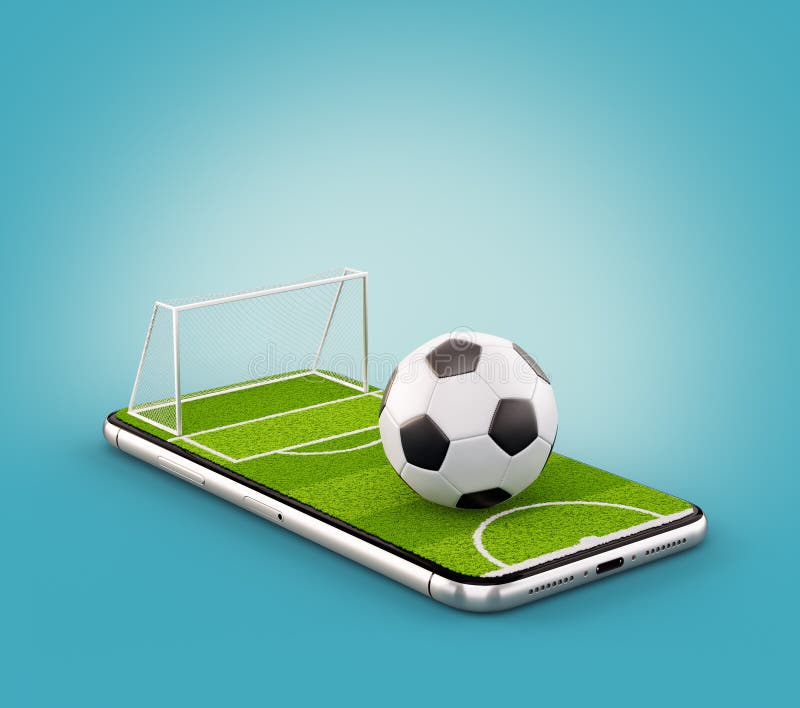 Smartphone Aplicativo Aposta Digital Conceito Publicidade Futebol