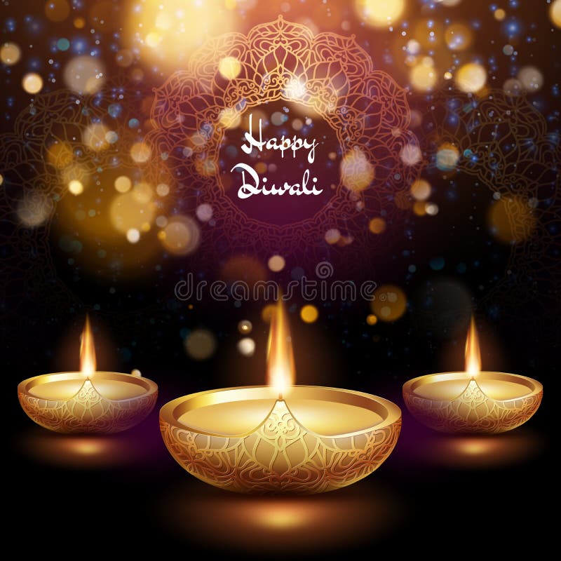 Ilustra??o feliz de Diwali do diya de queimadura Fundo do feriado Eps 10 ilustração do vetor Ilustra??o feliz de Diwali do diya de queimadura Fundo do feriado Eps 10 ilustração do vetor