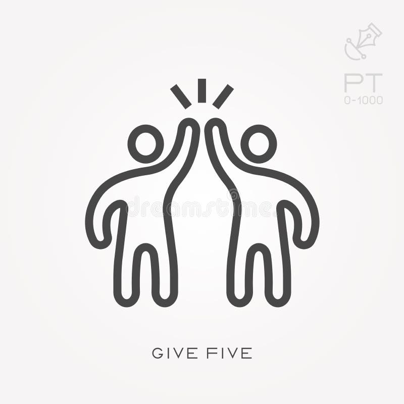 Ilustra??o simples do vetor com capacidade para mudar A linha ?cone d? cinco ilustração royalty free Ilustra??o simples do vetor com capacidade para mudar A linha ?cone d? cinco ilustração royalty free