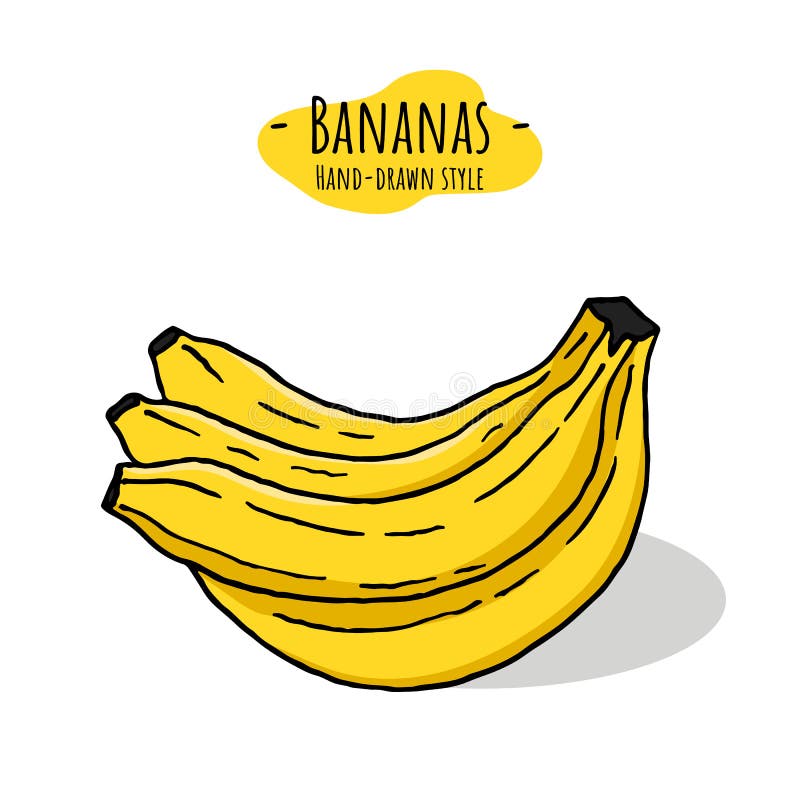 Ilustración Aislada Hecha a Mano De Pandillas De Plátanos Doodle De Dibujos  Animados Ilustración del Vector - Ilustración de comer, trazado: 169298546