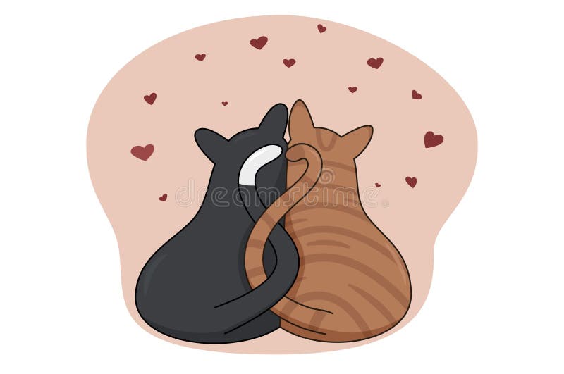 Dos Gatos Enamorados Ilustraciones Stock, Vectores, Y Clipart – (168  Ilustraciones Stock)