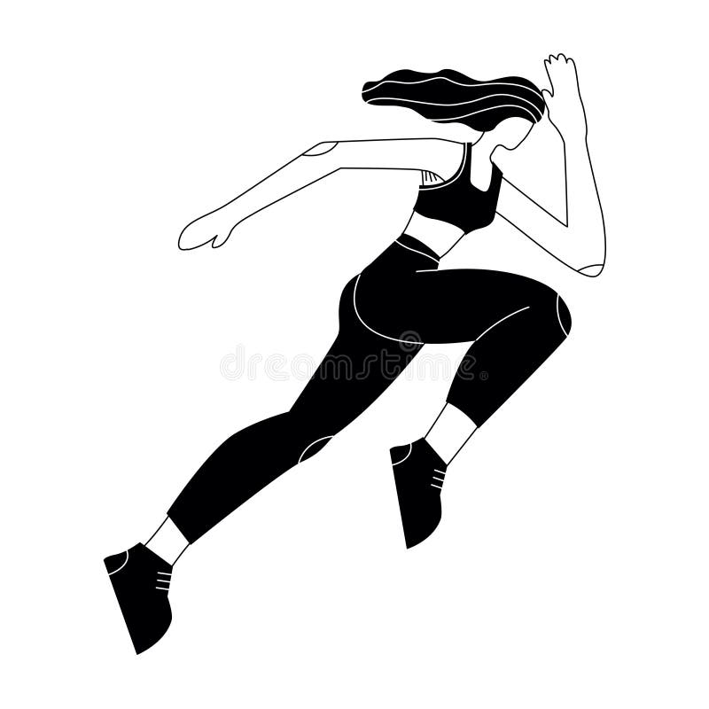 Ilustración Con Mujer Corriendo. Persona Que Hace Deporte. Personaje De Dibujos  Animados Ilustración del Vector - Ilustración de hombre, pique: 210487233