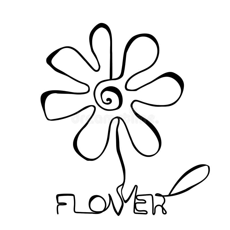  Ilustración Continua De Flores De Una Línea De Arte Flor Flor Ilustración del Vector