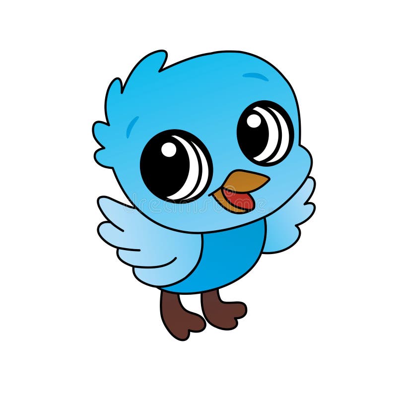 Ilustración De Dibujo Animado De Pájaro Azul, Carácter Gracioso Y Plano  Imagen de archivo - Ilustración de colorido, fauna: 168142675