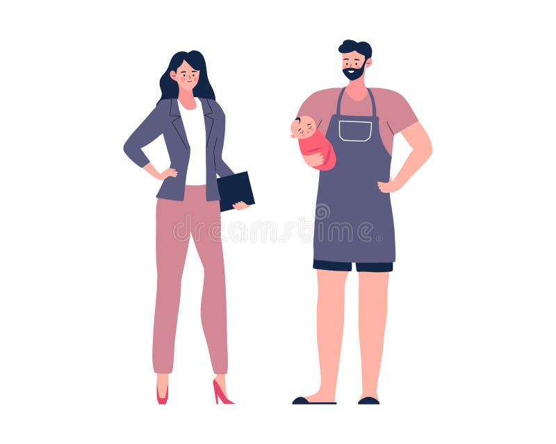 Ilustración De Dibujos Animados De Mujeres Y Esposos Domésticos. Papá Sostiene a Su Bebé Con Su Madre Después Del Trabajo, Esposo Ilustración del Vector - Ilustración de casa, momia: 183051679 Ilustración De Dibujos Animados De Mujeres Y Esposos Domésticos. Papá Sostiene a Su Bebé Con Su Madre Después Del Trabajo, Esposo Ilustración del Vector - Ilustración de casa, momia: 183051679