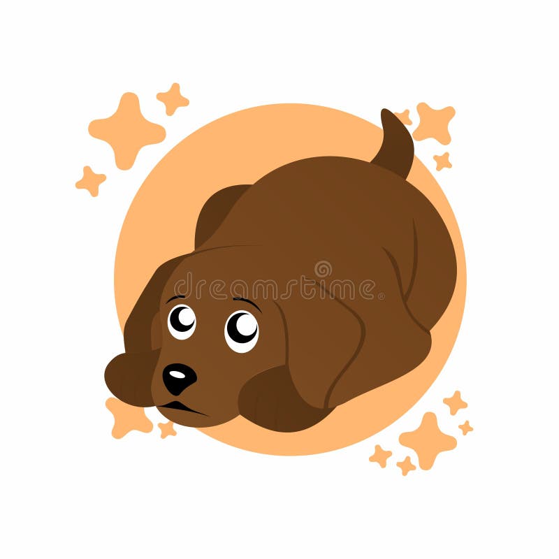 Ilustración De Dibujos Animados De Perros Solitarios De Color Marrón,  Carácter Gracioso, Diseño Plano Imagen de archivo - Ilustración de perro,  cubo: 172969243