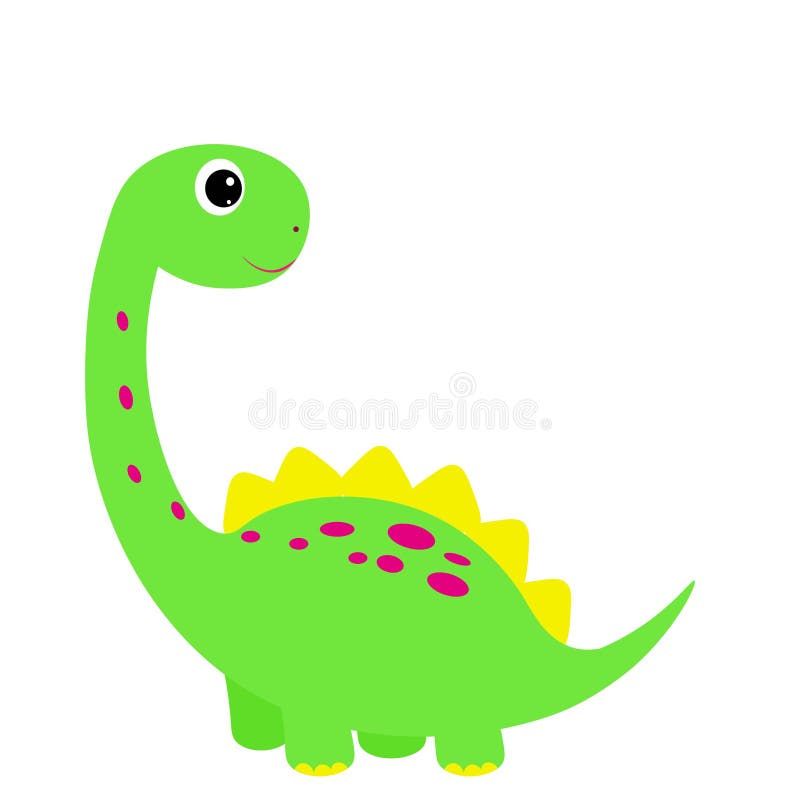  Ilustración De Dinosaurio Lindo Vector De Dibujos Animados Para Impresión De Bebé Ilustración del Vector